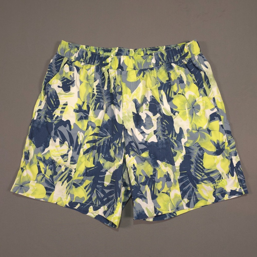 The North Face Class V Mens M Sharp Green Tropical Camo 7in Pull On Shorts